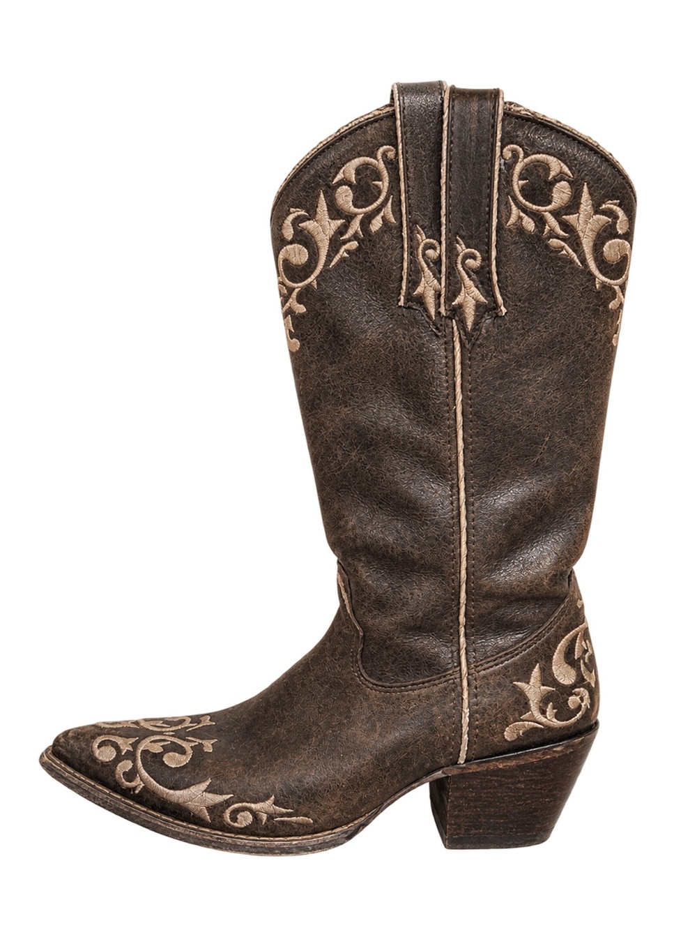 Durango Brown Western Embroidered Heeled Cowboy Boots